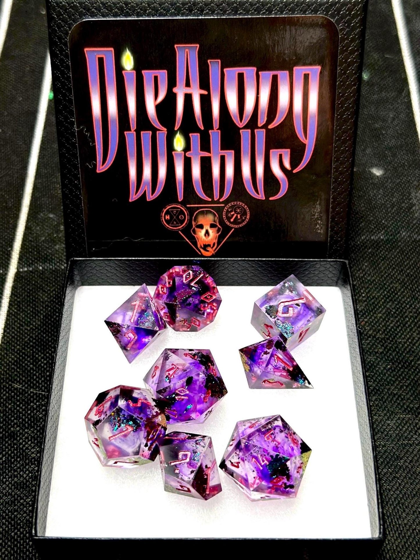 Amethyst Resin Dice Set