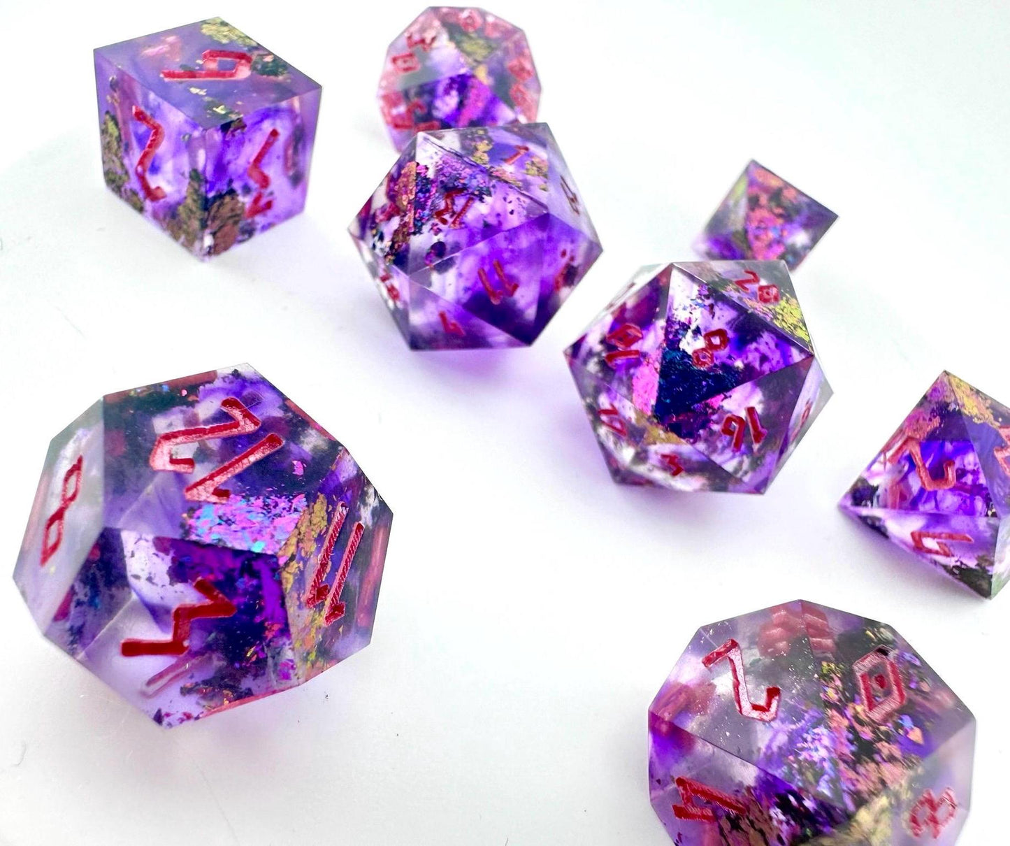 Amethyst Resin Dice Set