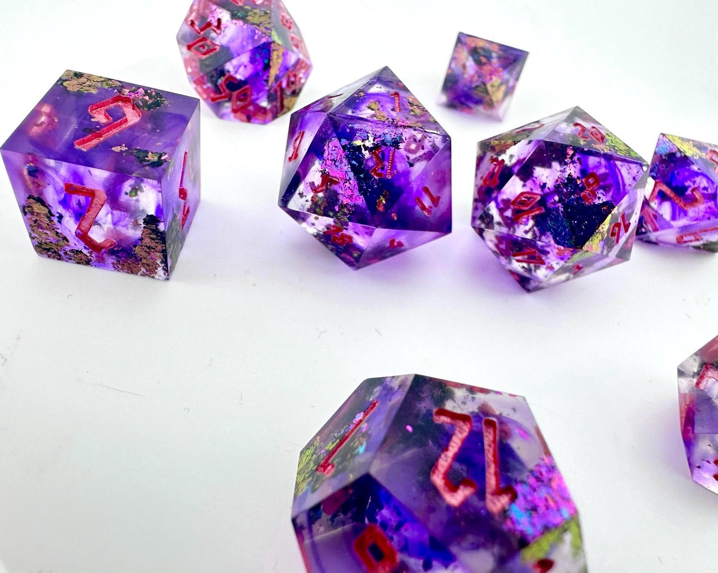 Amethyst Resin Dice Set