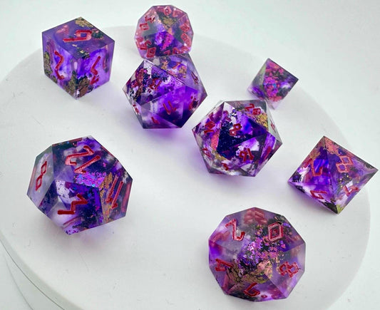 Amethyst Resin Dice Set